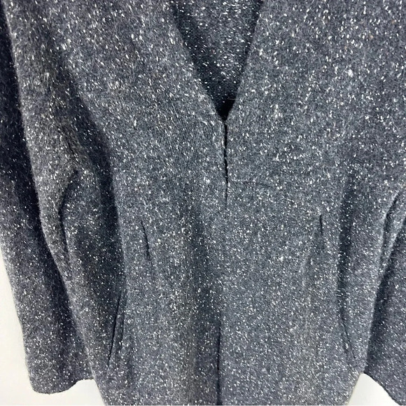EILEEN FISHER Wool Angora Gray Marled Structured Long Cardigan Sweater Size L - Picture 5 of 8